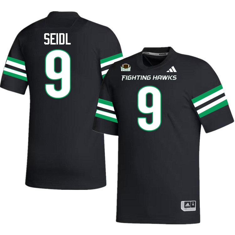 North Dakota Fighting Hawks #9 Sawyer Seidl College Football Jerseys,Uniforms-Black